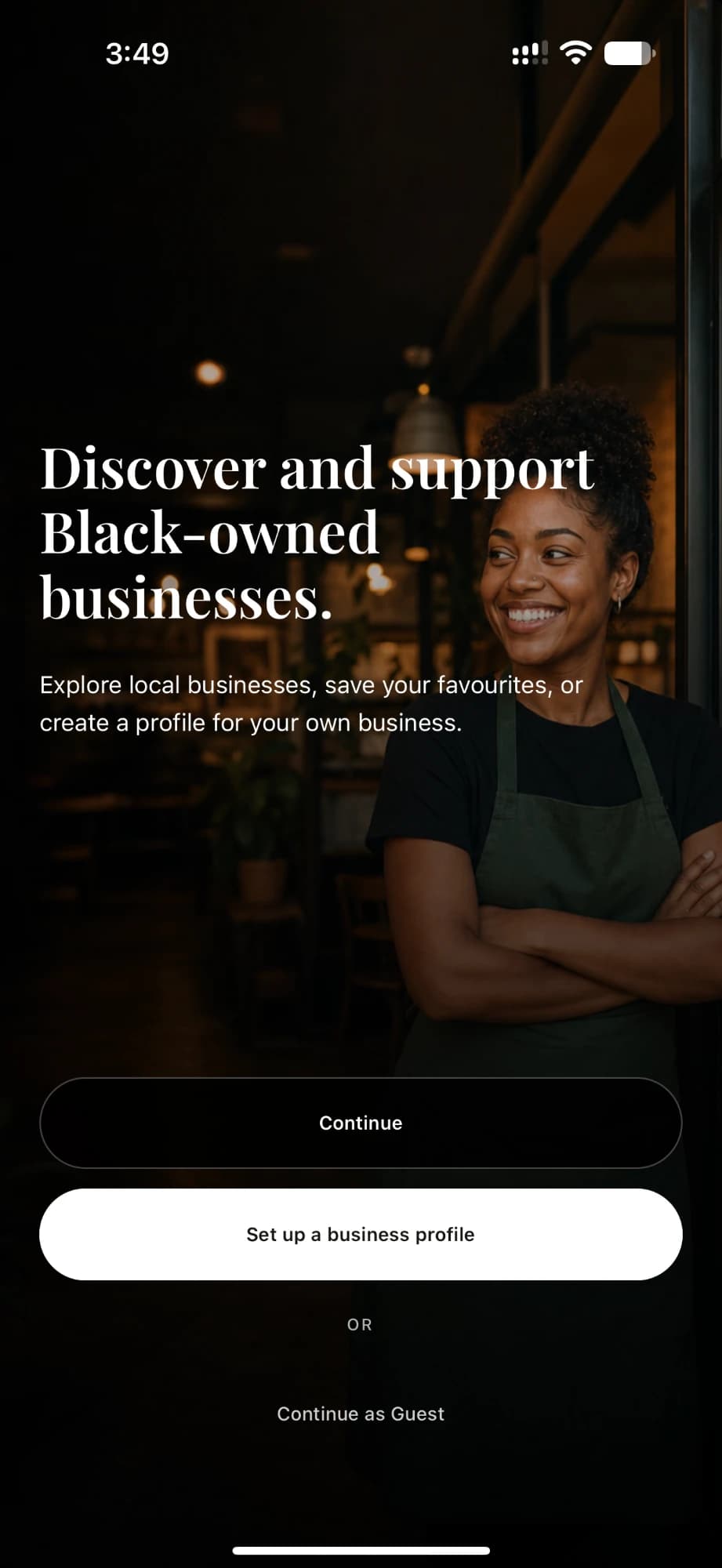 V.H. Green Directory app, welcome screen